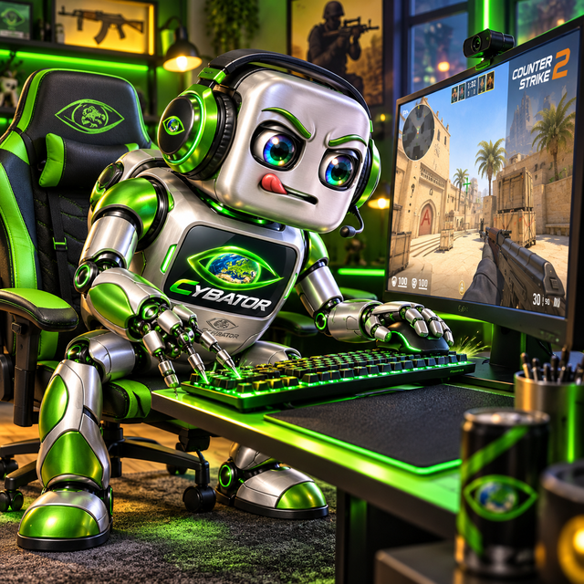 Cybator-Roboter spielt Counter-Strike 2