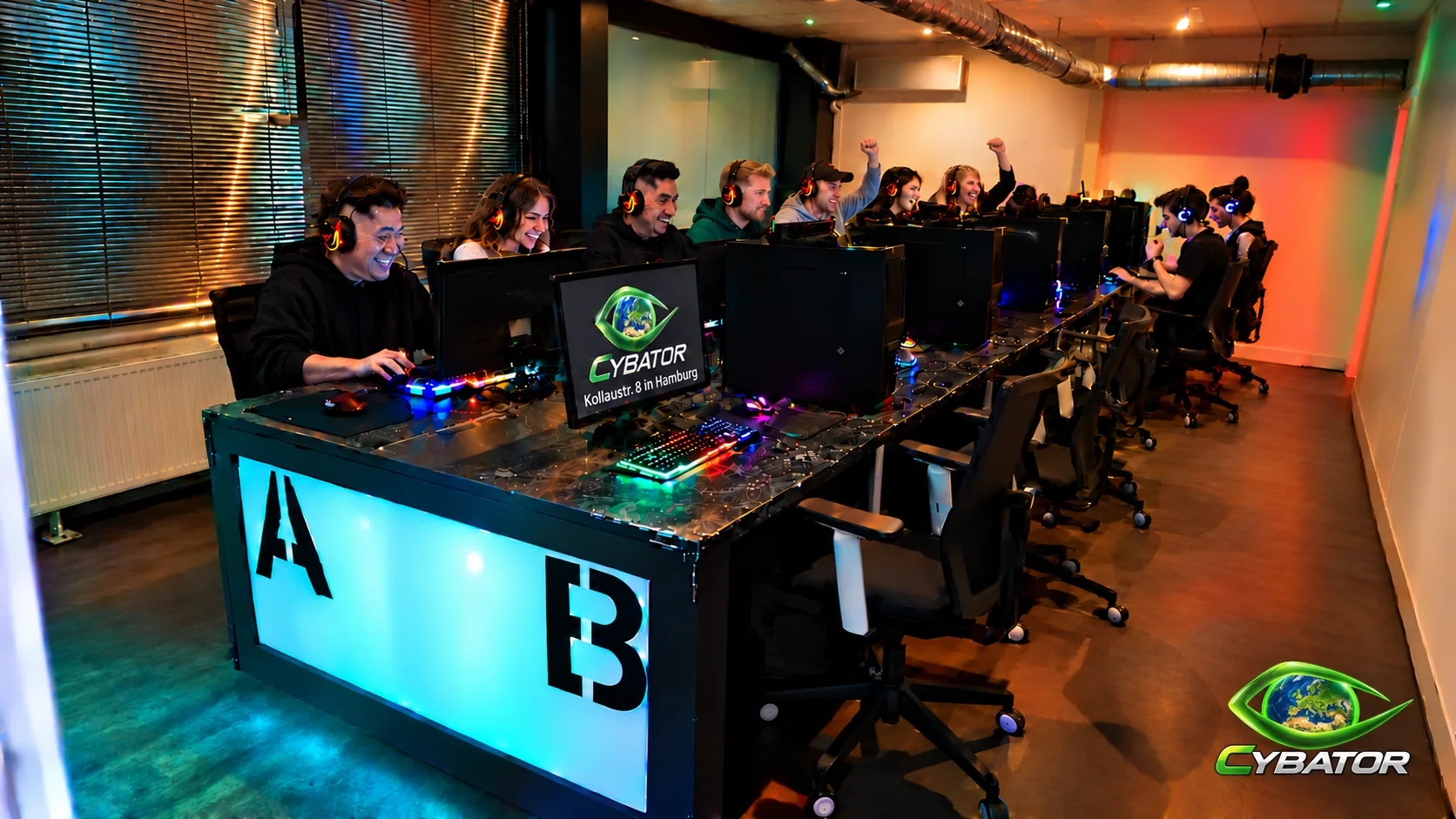Gemeinsamer Gaming-Abend im PC-Raum – Cybator