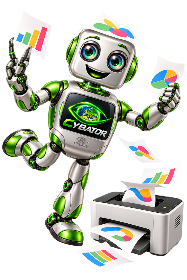 Cybator-Roboter mit Farbdrucker